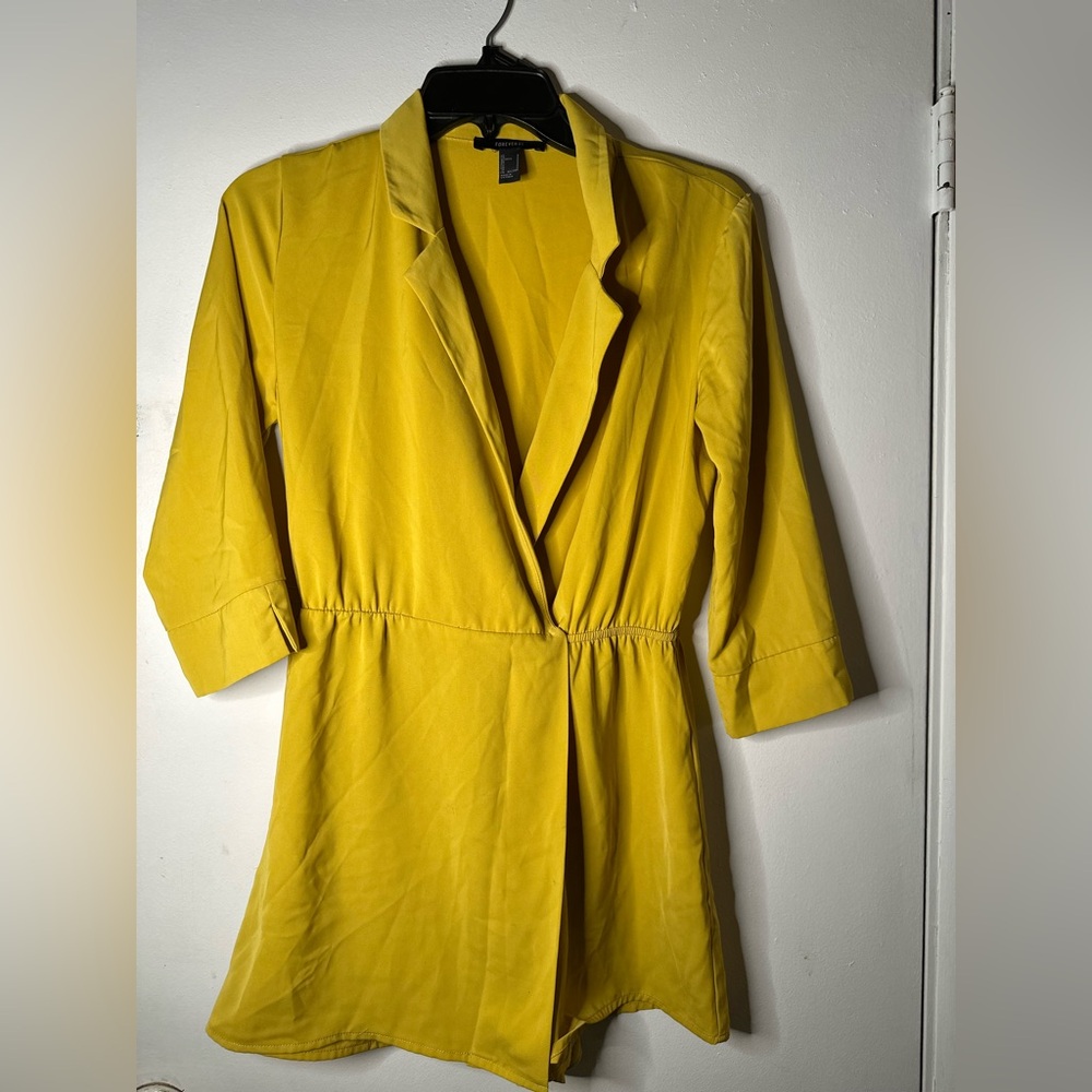 Forever 21 Mustard Yellow Blazer Romper